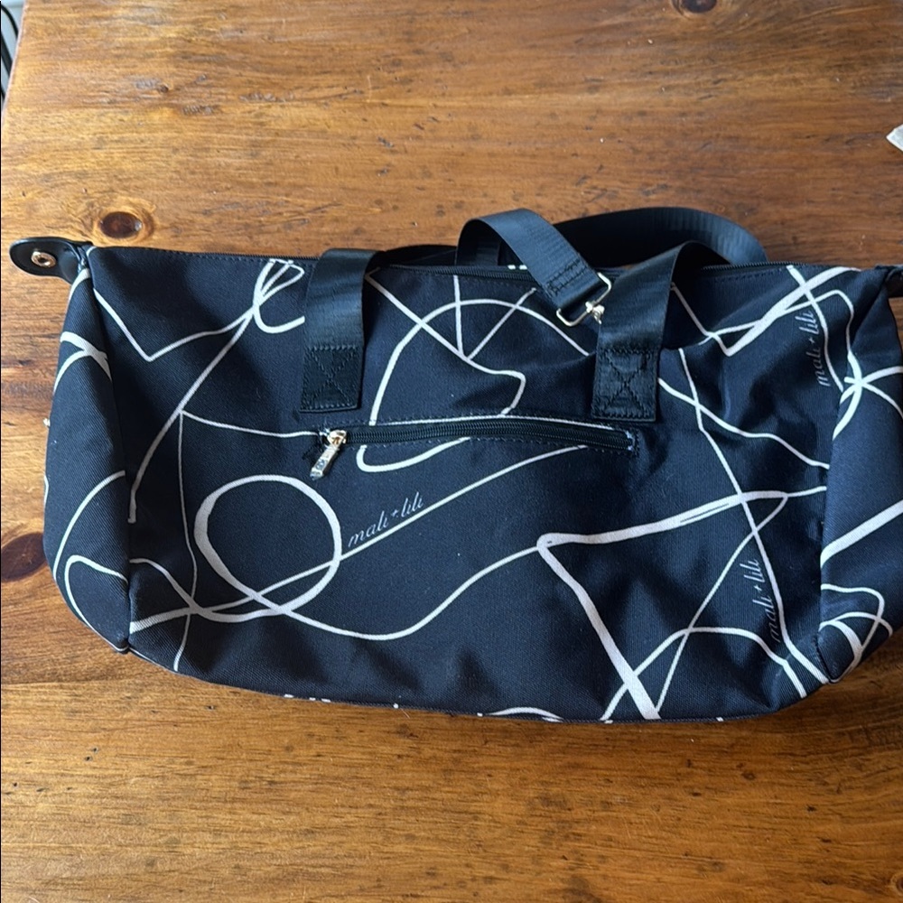 Modern Black and White Duffel Bag
